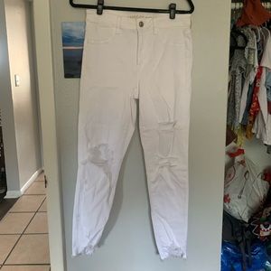 AEO white high rise jegging